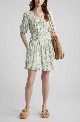 Print Puff Sleeve Minidress