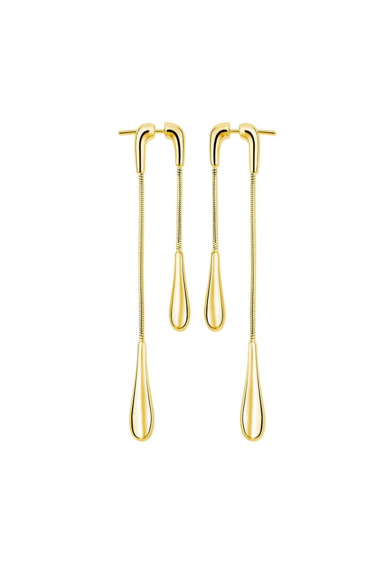 Double Drop Earrings front and back, Main, color, Gold