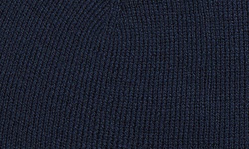 Brooks Brothers Wool Blend Patch Cuffed Beanie In Blue