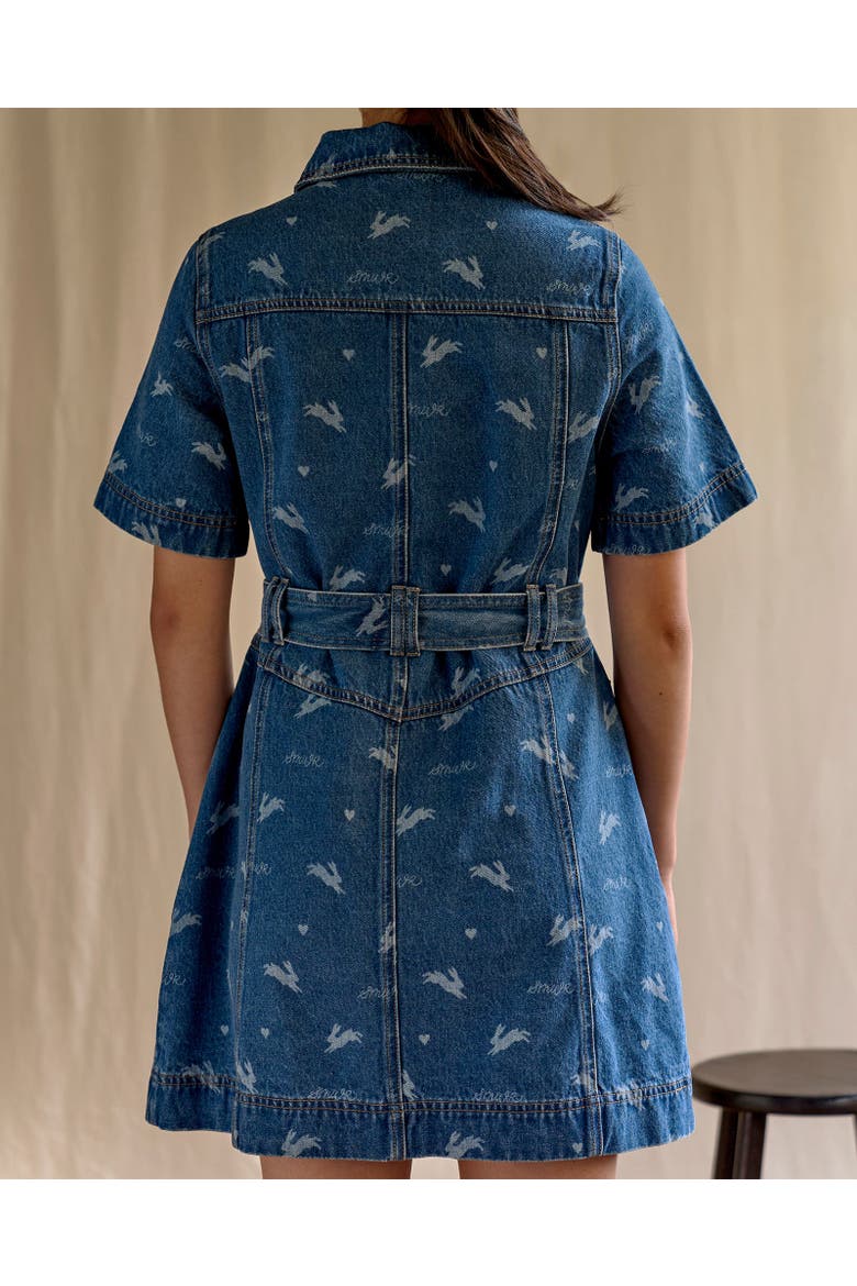 Royal Match Denim Mini Dress, Alternate, color, Multi