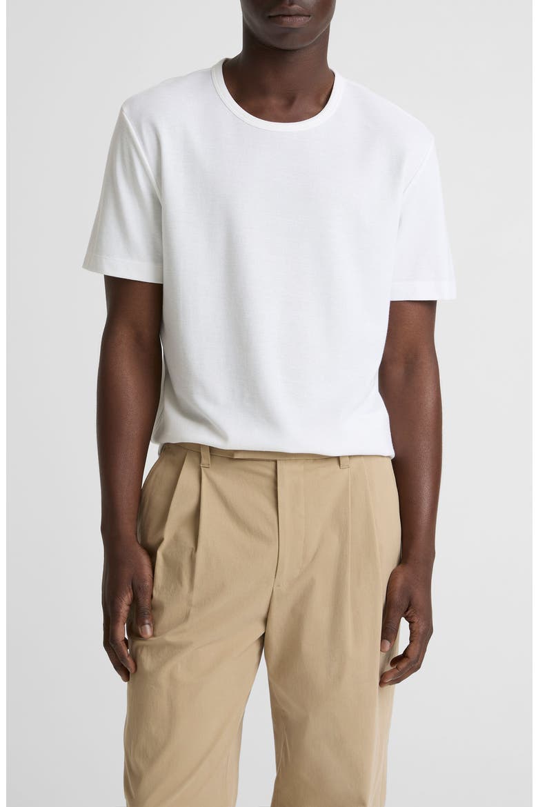 Pima Cotton Piqué T-Shirt, Main, color, OPTIC WHITE