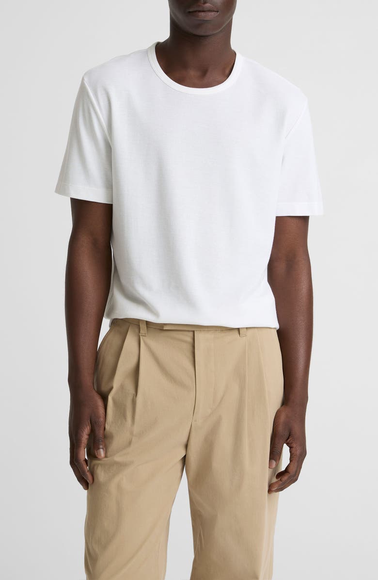 Vince Pima Cotton Piqué T-Shirt, Main, color, Optic White