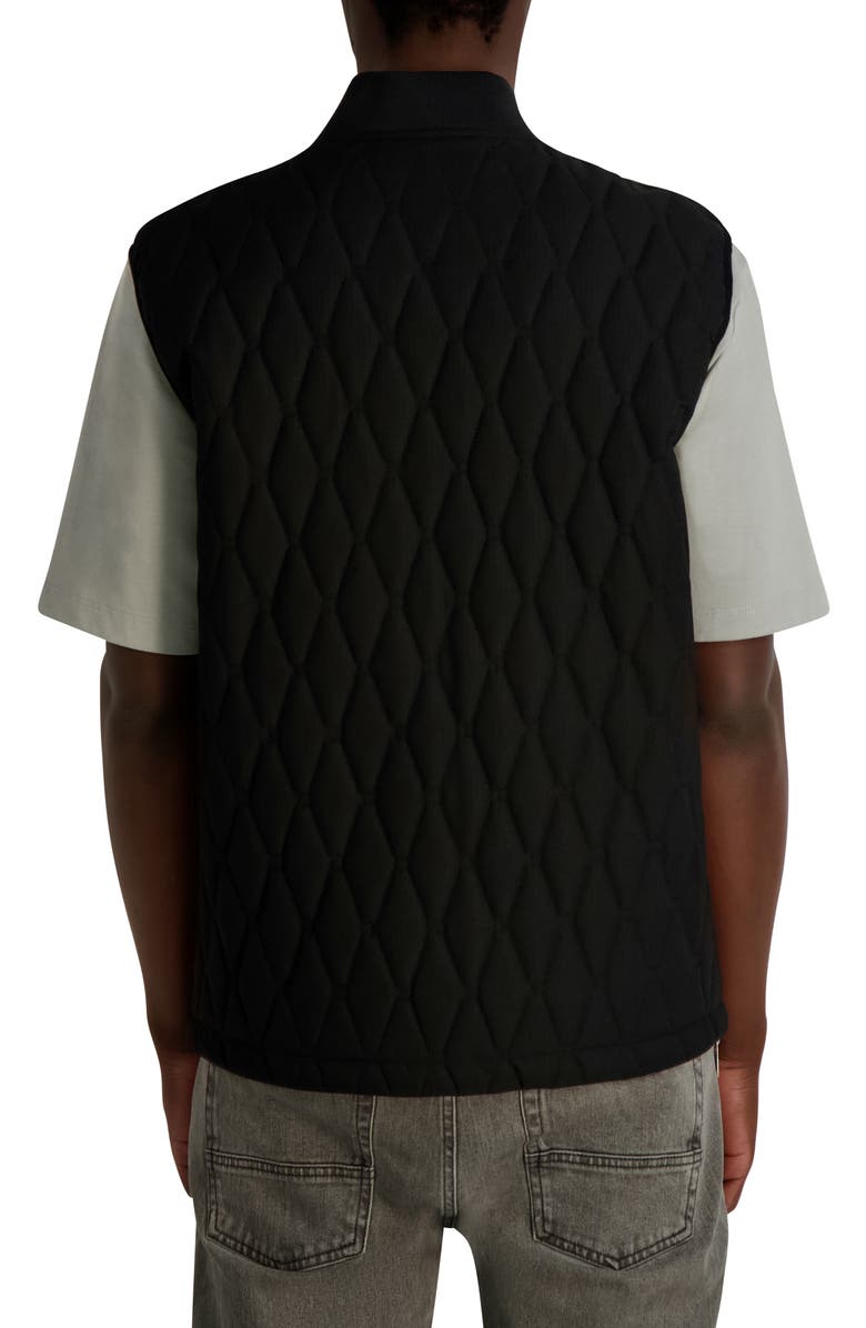 KARL LAGERFELD PARIS Diamond Quilt Zip Vest, Alternate, color, Black