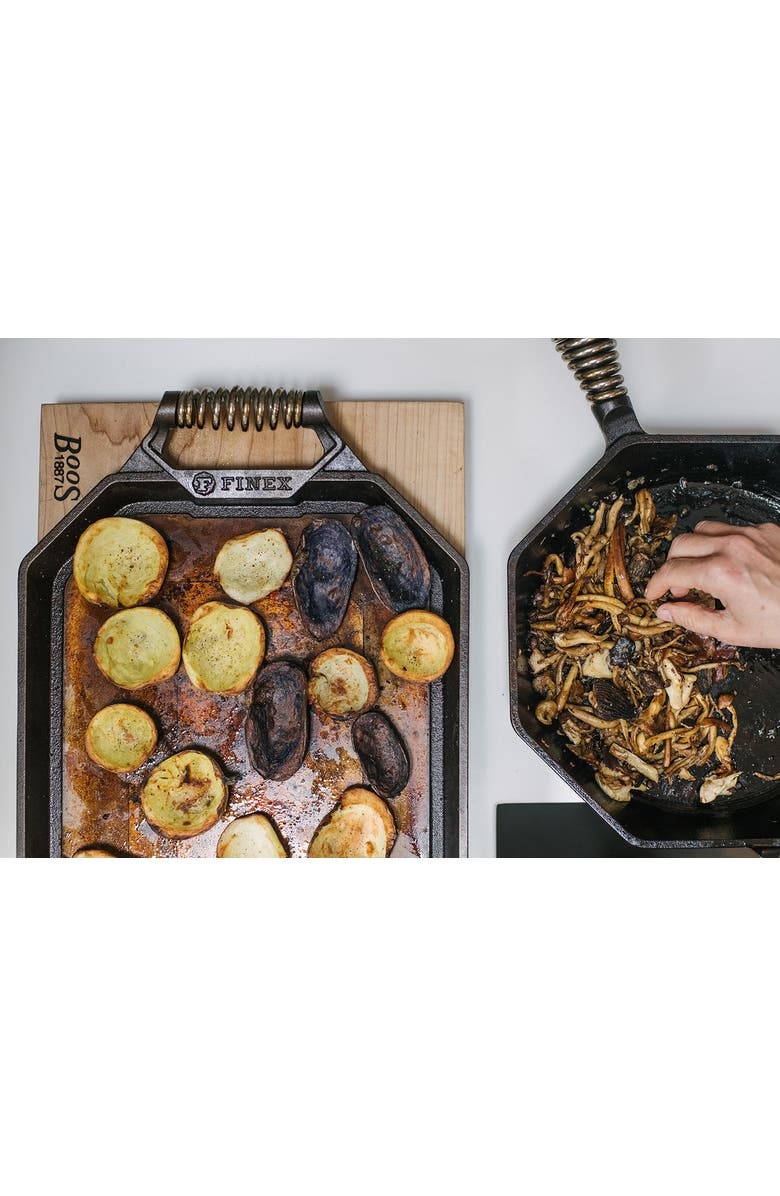 FINEX 18" Double Burner Cast Iron Griddle, Alternate, color, Black