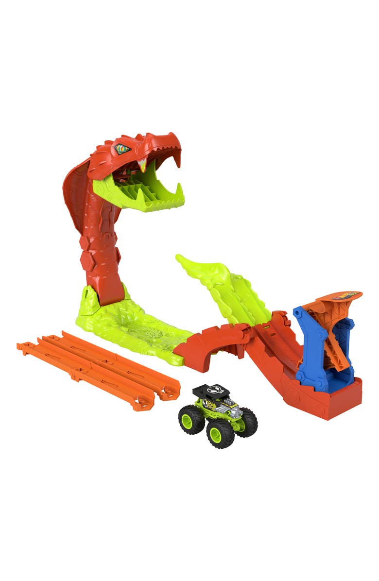 Hot Wheels Snake Slam Takedown<sup>™</sup> Toy Set & 1 Bone Shaker<sup>™</sup> Toy Truck in 1:64 Scale, Alternate, color,