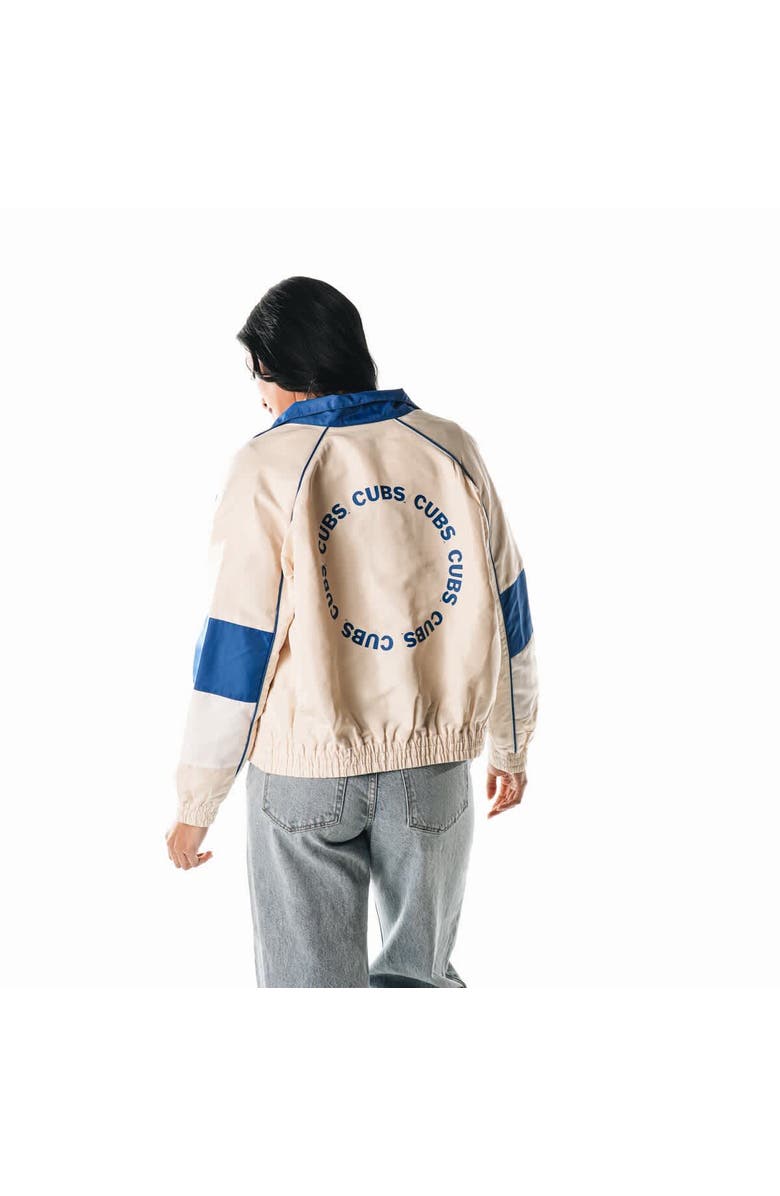 THE WILD COLLECTIVE Women's The Wild Collective Cream Chicago Cubs Color-Block Full-Zip Track Jacket, Alternate, color, 
