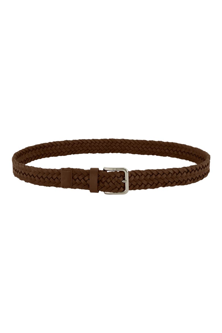Alex Woven Leather Belt, Main, color, CACAO BROWN