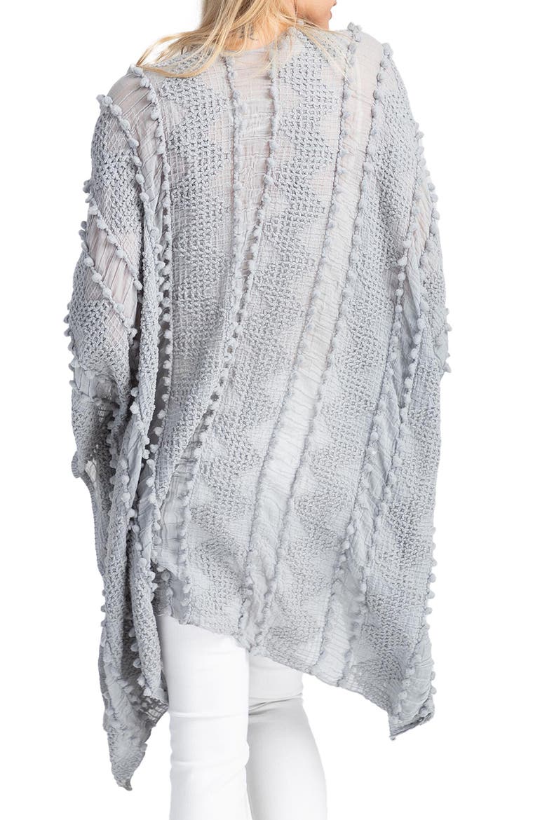 Sheer Pompom Duster, Alternate, color, GREY