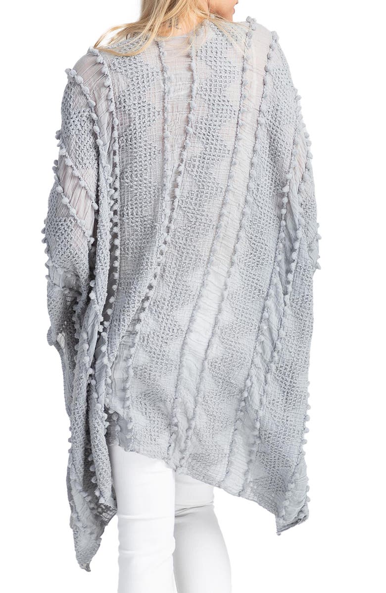 SAACHI Sheer Pompom Duster, Alternate, color, Grey