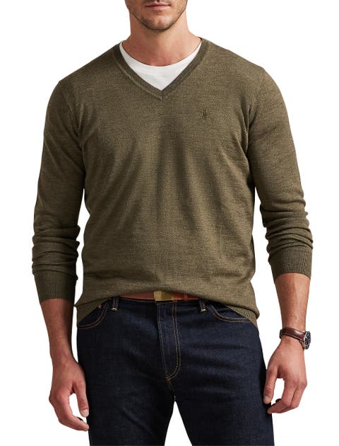 Big & Tall V-Neck Merino Wool Sweater