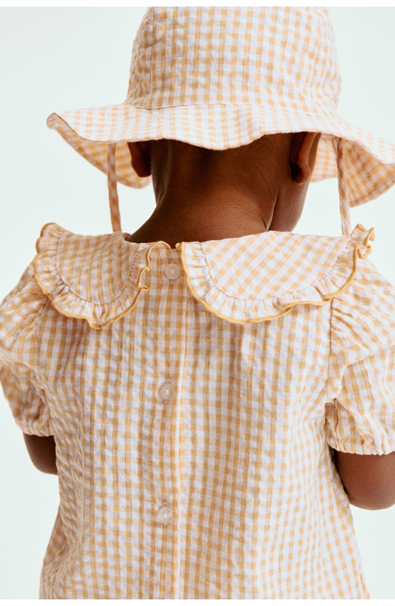 H&M 3-piece Cotton Set, Alternate, color, Dusty Yellow/Checked