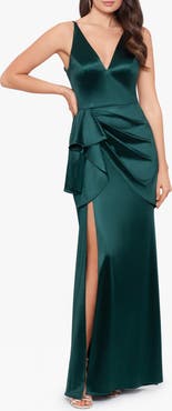 Blondie Nites Glam Ruffle Satin Gown