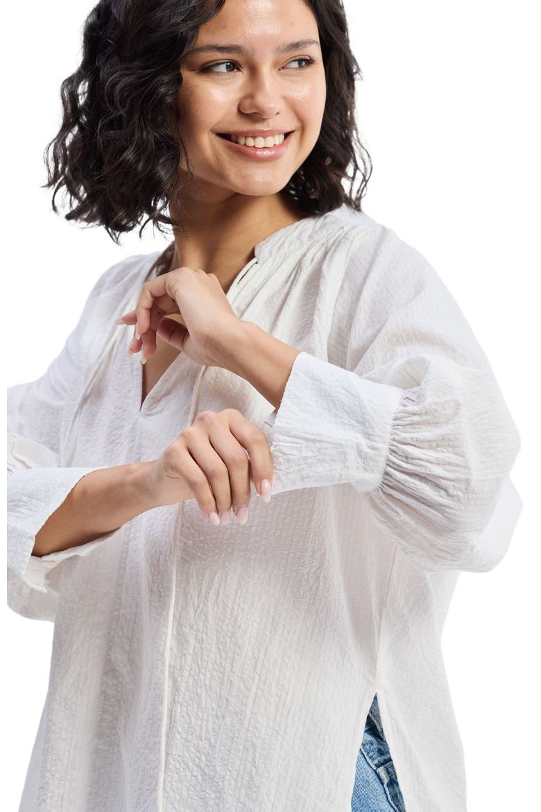 Relaxed Fit Top with Front-tie, Alternate, color, Striped Horizon