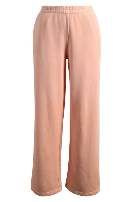 Skims French Terry Low Rise Straight Leg Pants In Pink