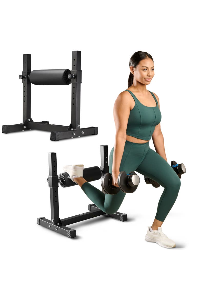 Bulgarian Split Squat Stand Adjustable 330lb Leg Roller, Main, color, Black