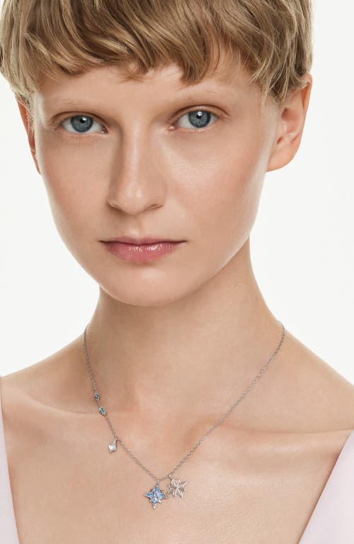 Swarovski Symbolica Rhodium Plated Star Pendant Necklace In Silver