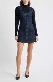 FRAME The Patch Pocket Sleeveless Denim Minidress