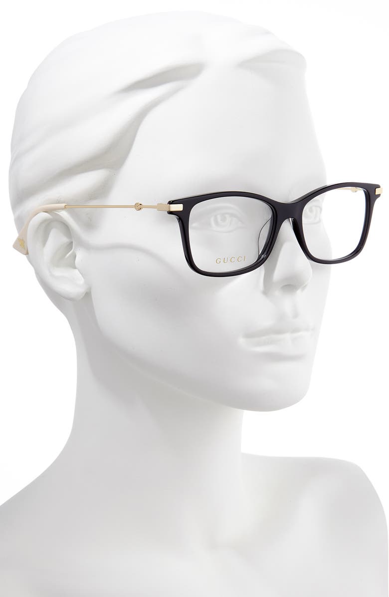 Gucci 55mm Square Optical Glasses, Alternate, color, 