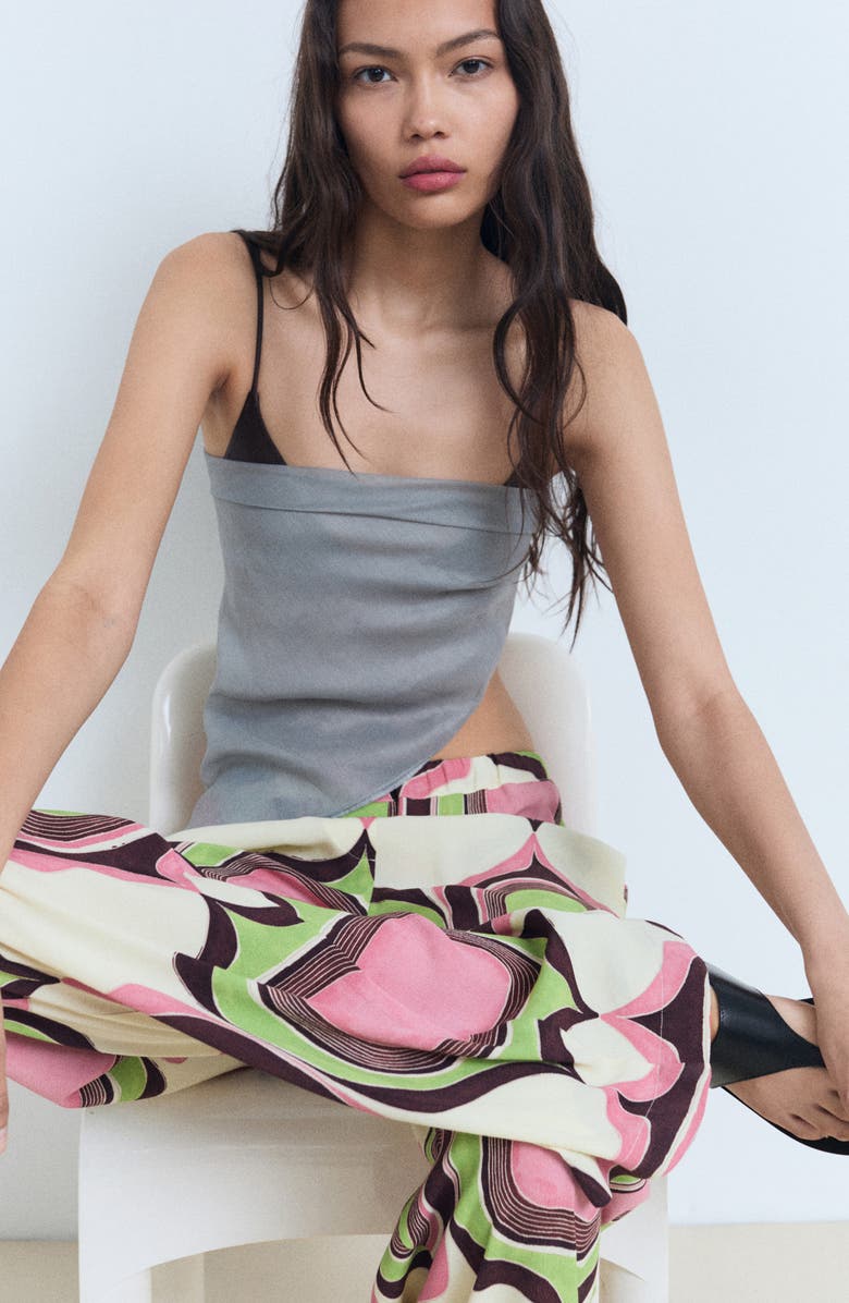 MANGO Geometric Print Straight Leg Pants, Alternate, color,