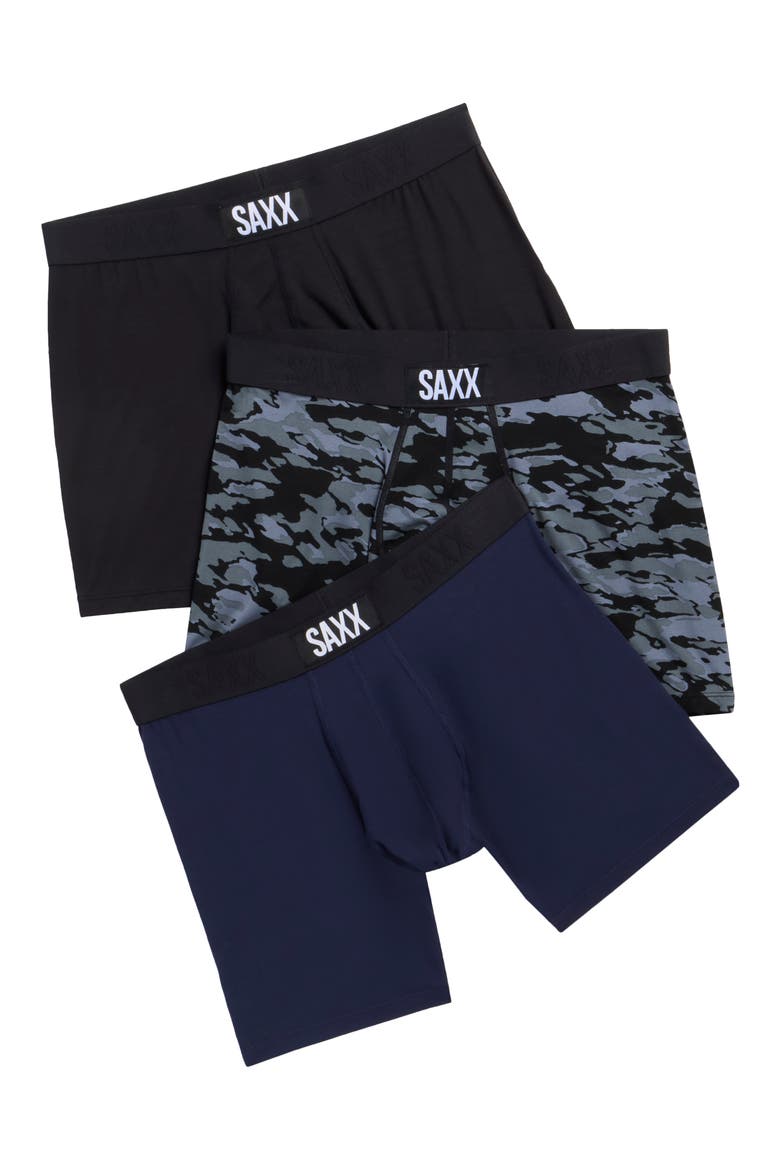 Assorted 3-Pack Vibe Super Soft Slim Fit Boxer Briefs, Main, color, BASIN CAMO/ MARITIME/ BLACK