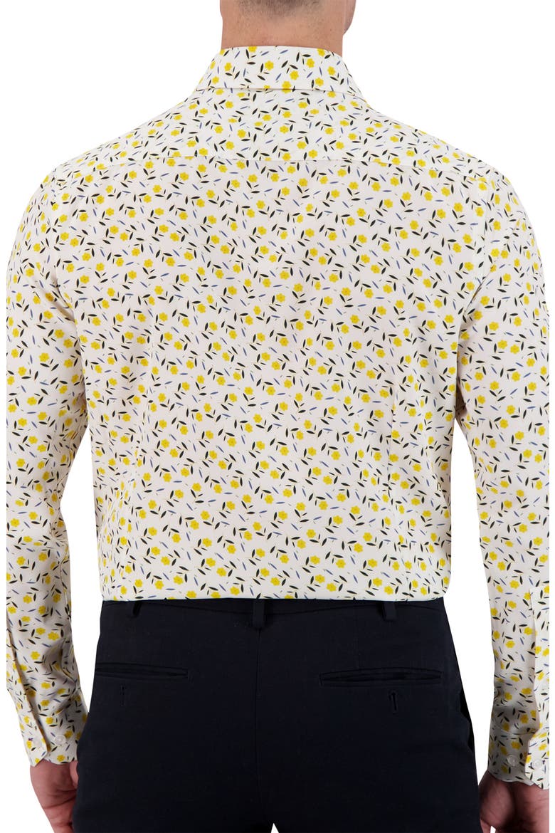 Slim Fit Floral Performance Dress Shirt, Alternate, color, 01 WHITE