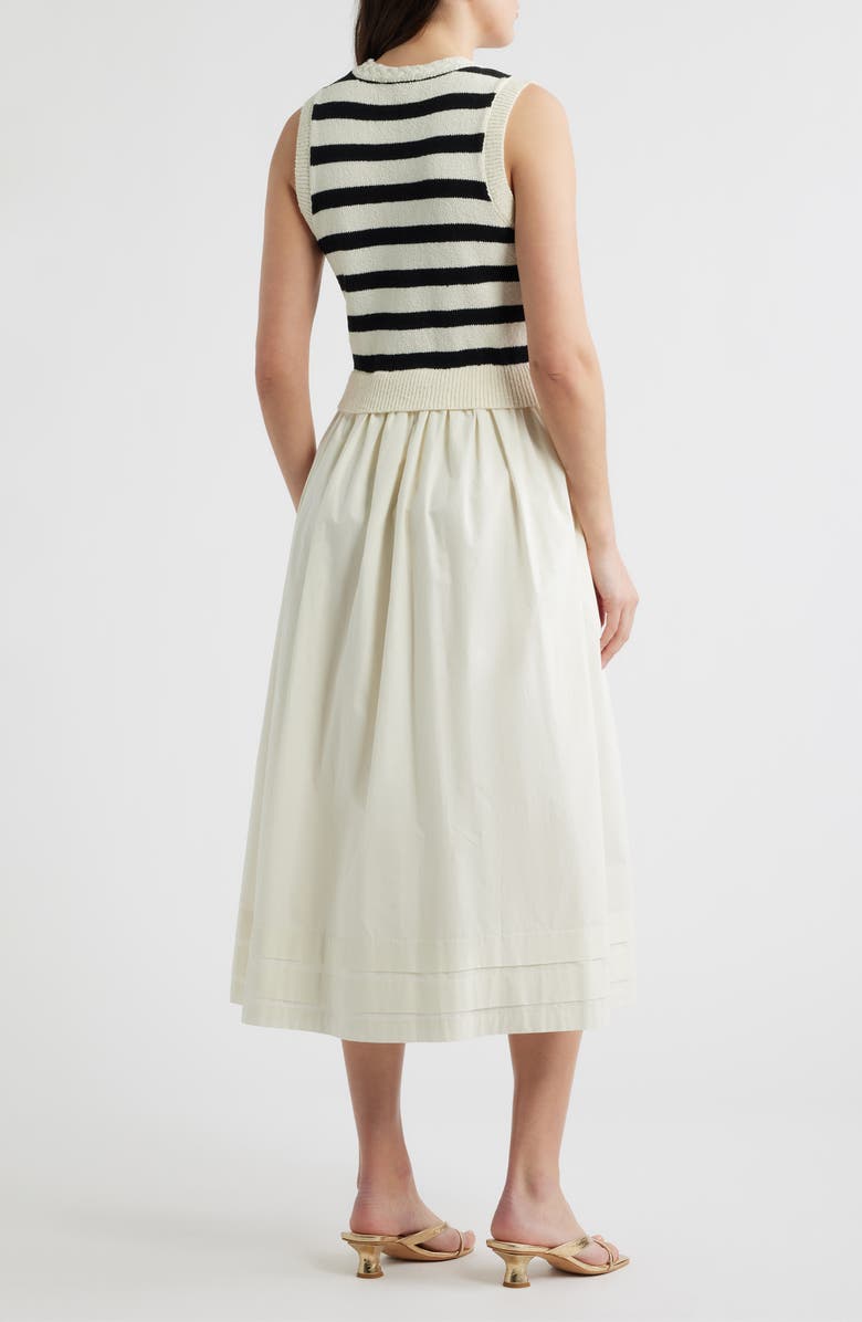 ZOE AND CLAIRE Mixed Media Sleeveless Dress, Alternate, color, Cream