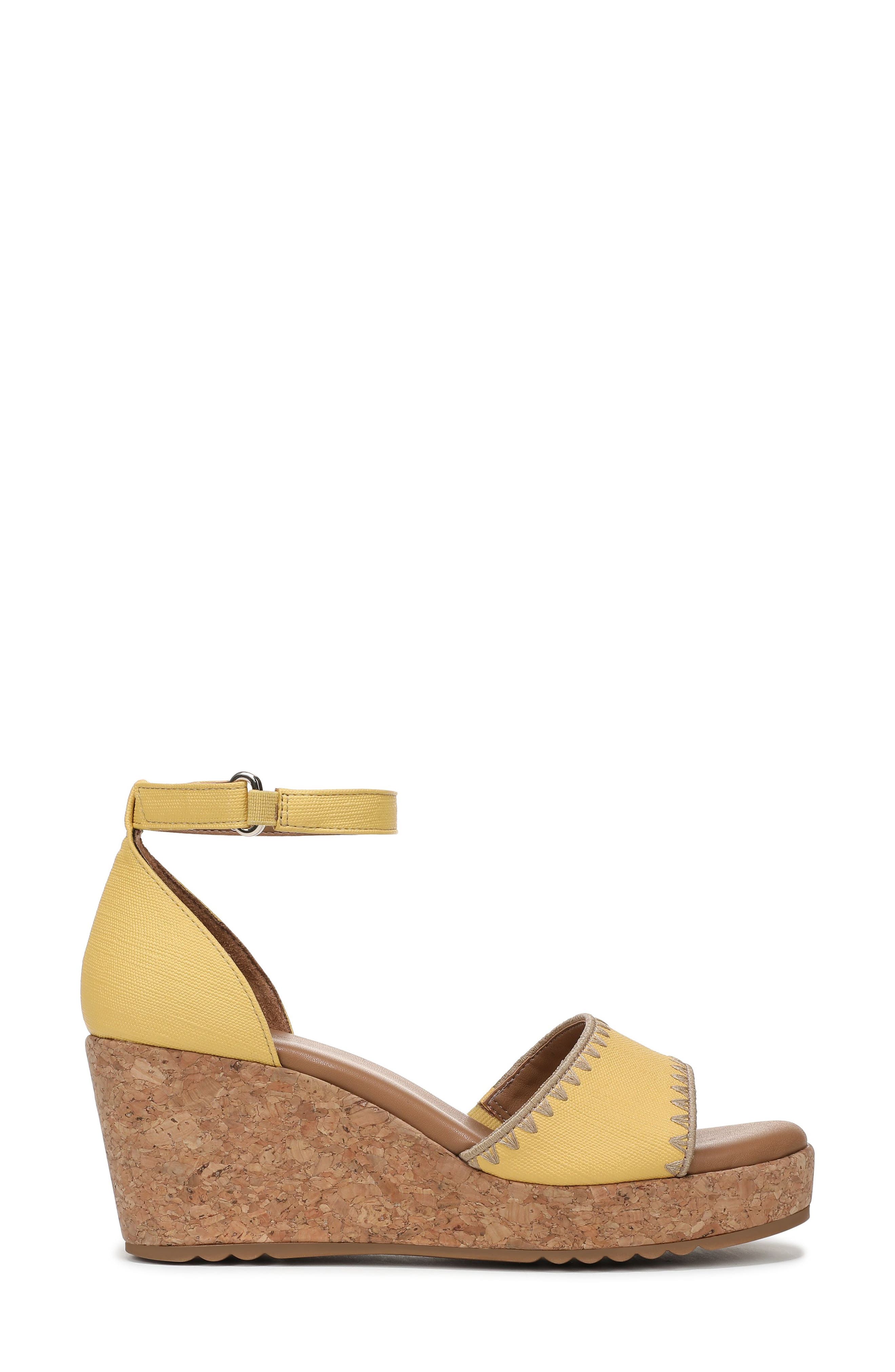 Olly Platform Wedge Sandal, Alternate, color, YELLOW FAUX TWILL