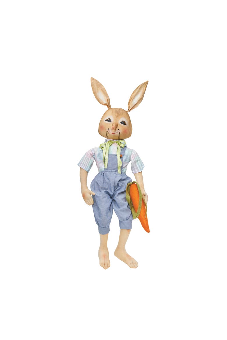 Pascal Bunny Easter Joe Spencer Gathered Traditions Figurine, Main, color, Blue