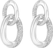 EFFY Sterling Silver Diamond Interlocking Circle Drop Earrings