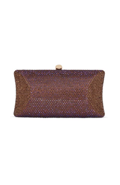 Nia Fully Crystal Beveled Minaudiere