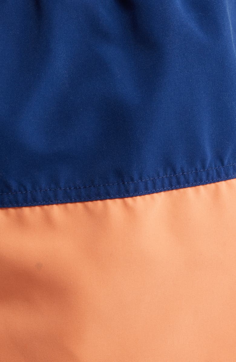 Tom & Teddy Colorblock Swim Trunks, Alternate, color, Blue Orange