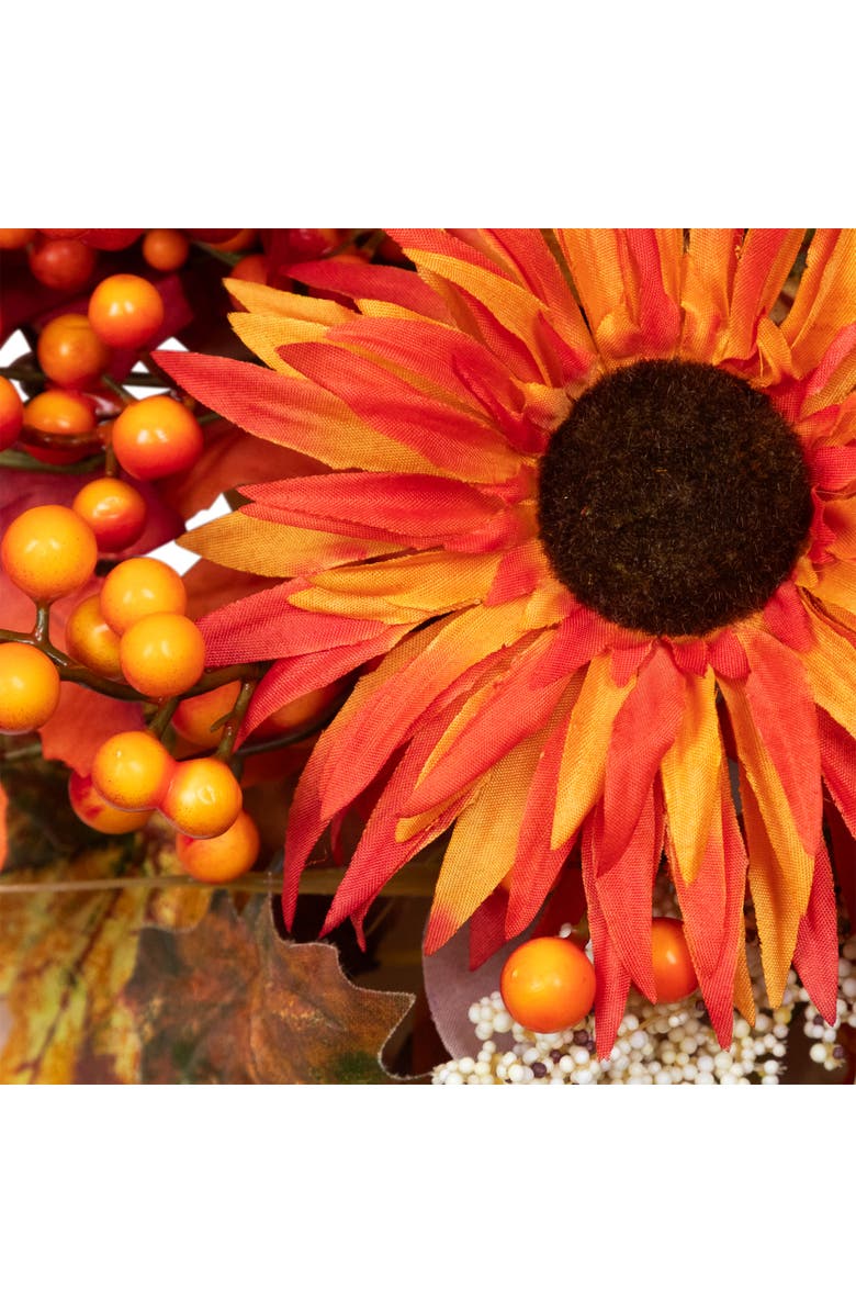 Northlight Mums and Berries with Fiery Foliage Fall Harvest Wreath - 24", Alternate, color,