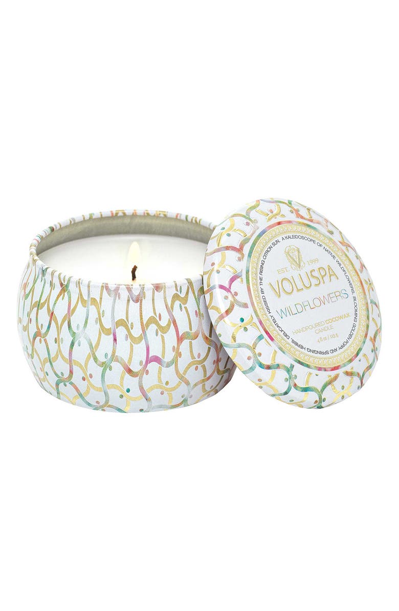 Voluspa Wildflowers Mini Tin Candle, Main, color, Wildflowers