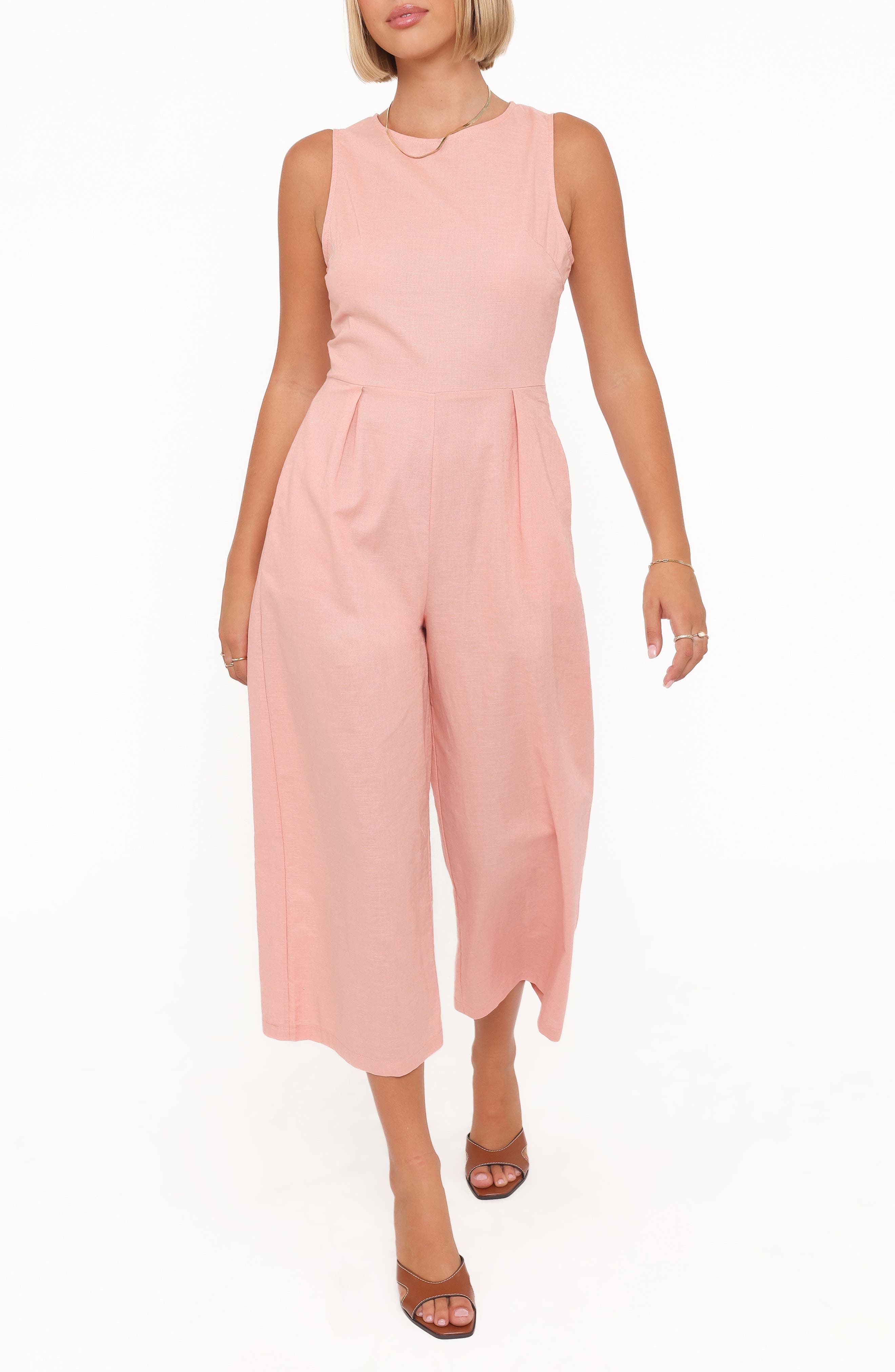 Petal And Pup Petal & Pup Ester Linen Blend Jumpsuit In Pink