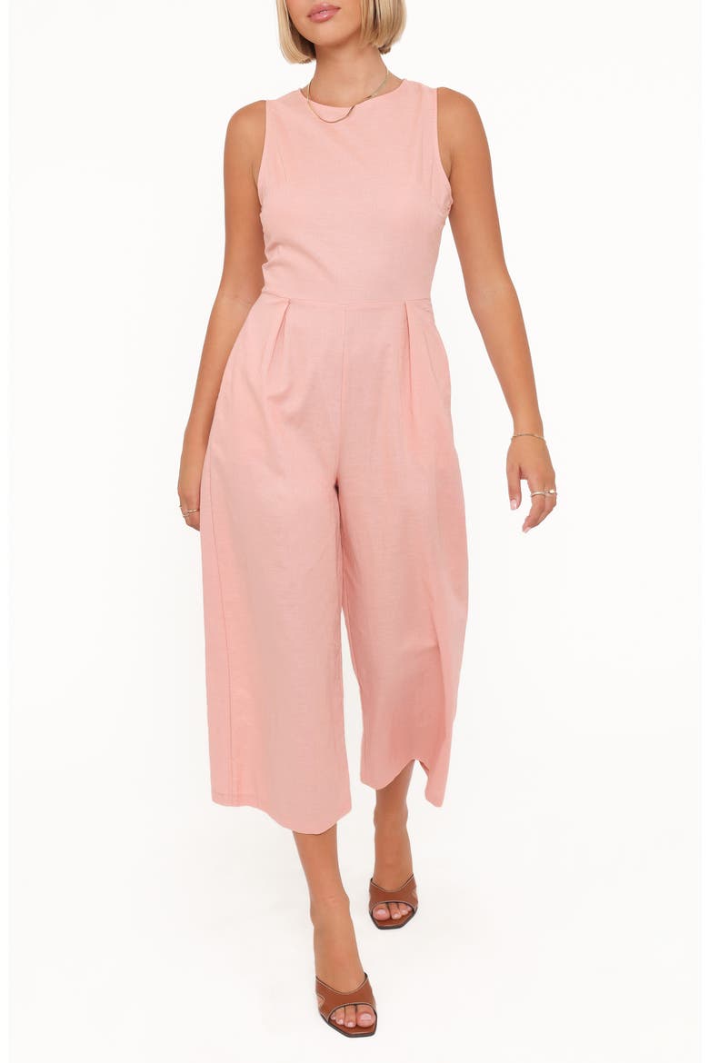 Ester Linen Blend Jumpsuit, Main, color, PALE PINK