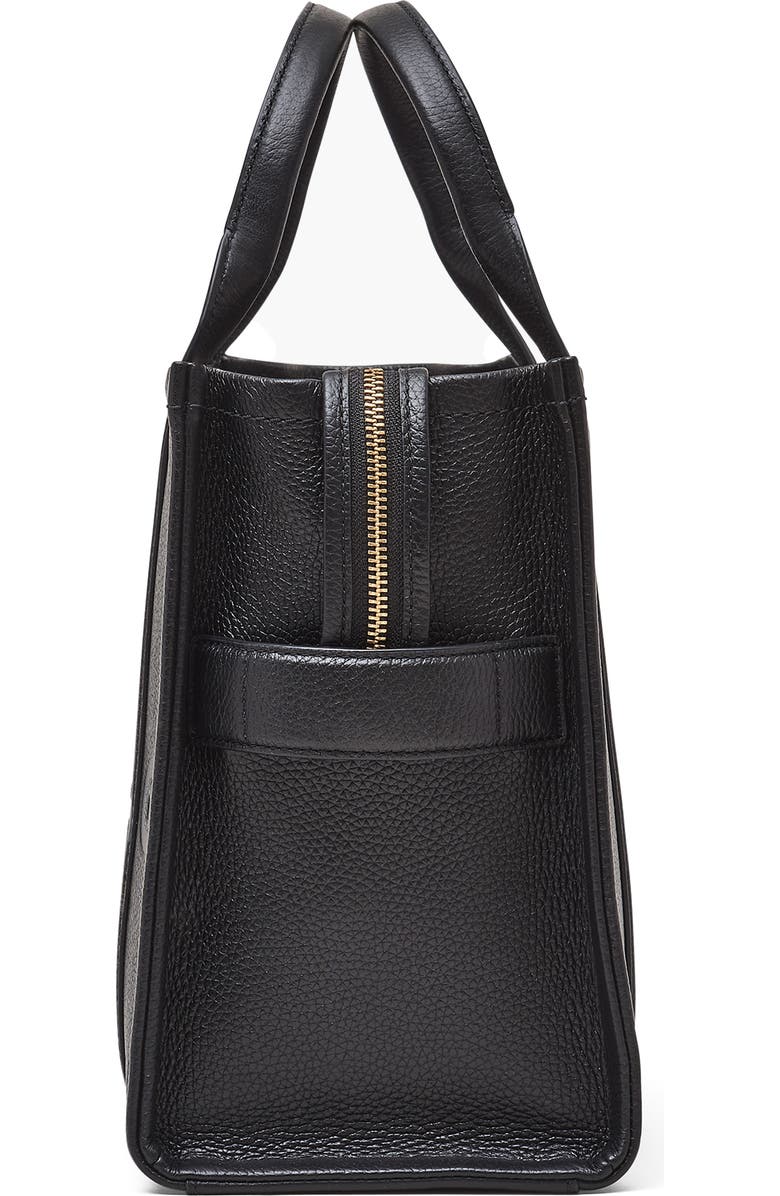 Marc Jacobs The Leather Medium Tote Bag, Alternate, color, Black