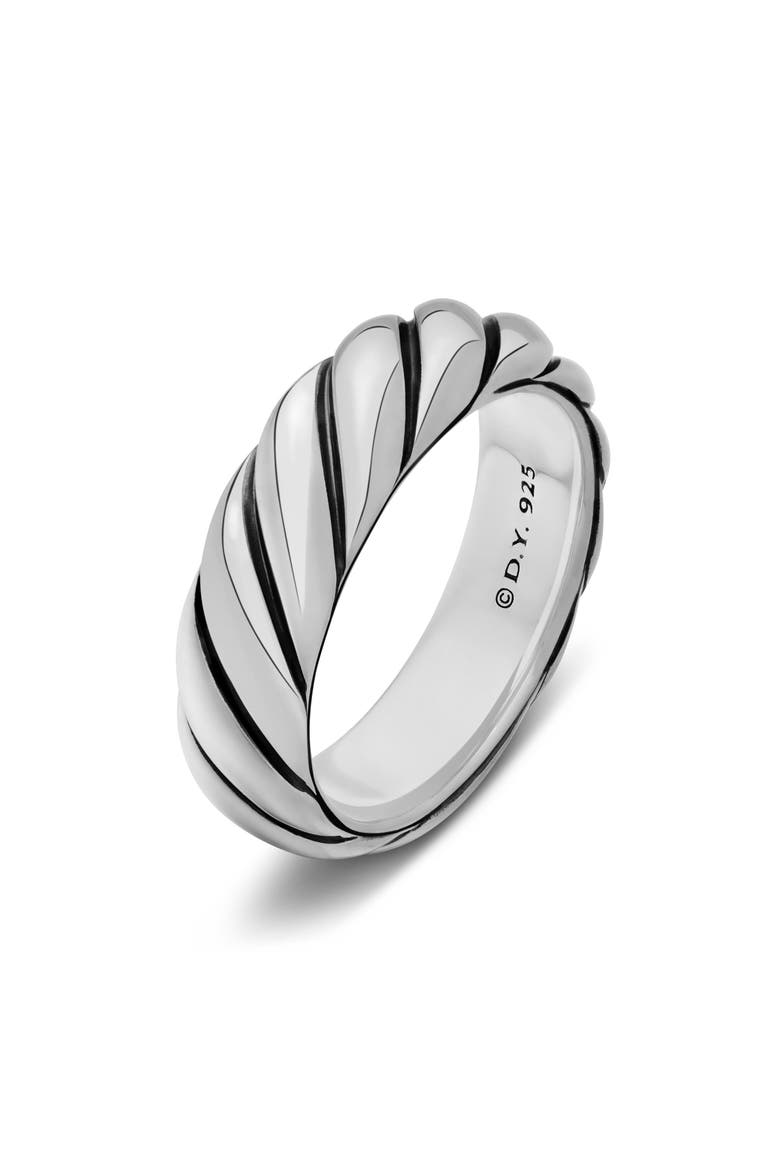 Sculpted Cable Band Ring in Sterling Silver, Alternate, color, STERLING SILVER