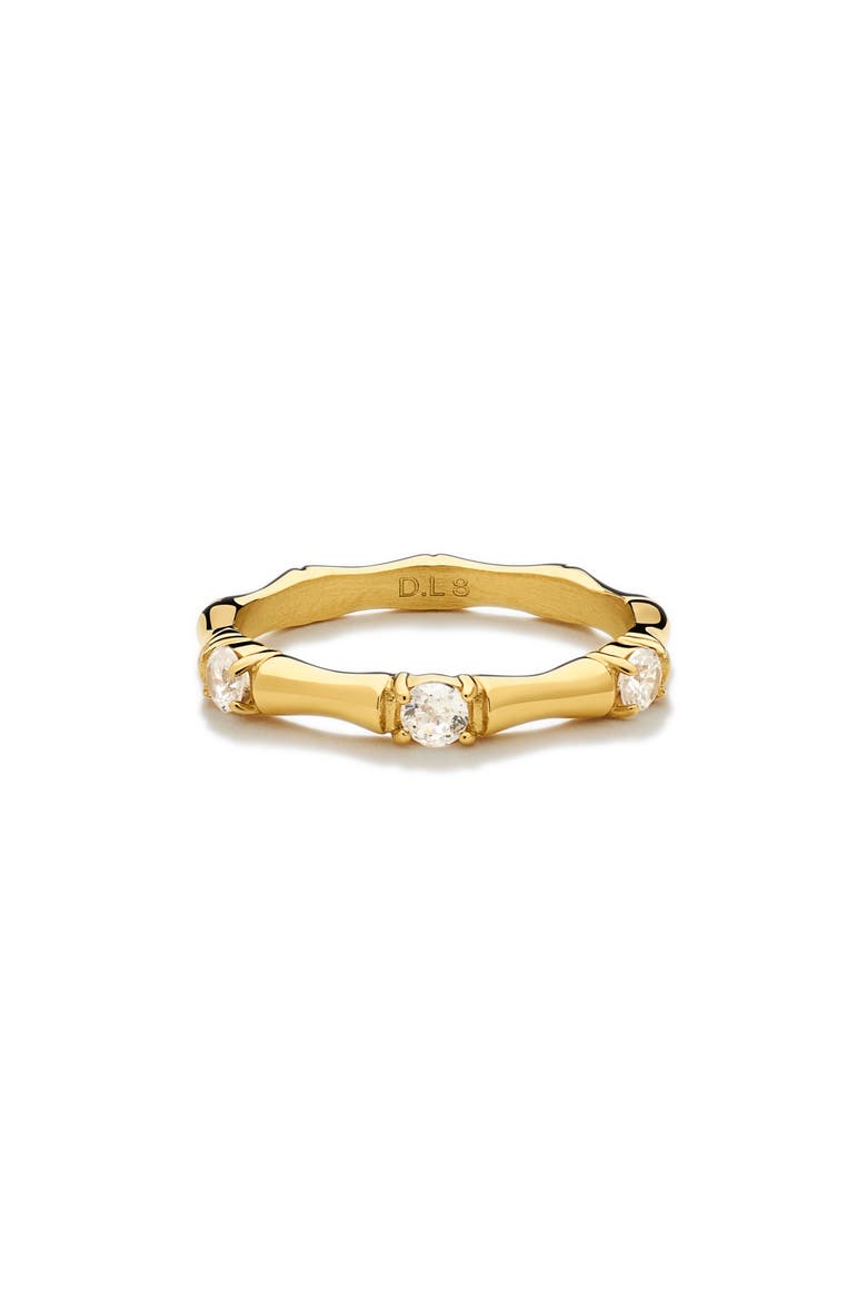 Bamboo Cubic Zirconia Ring, Main, color, GOLD