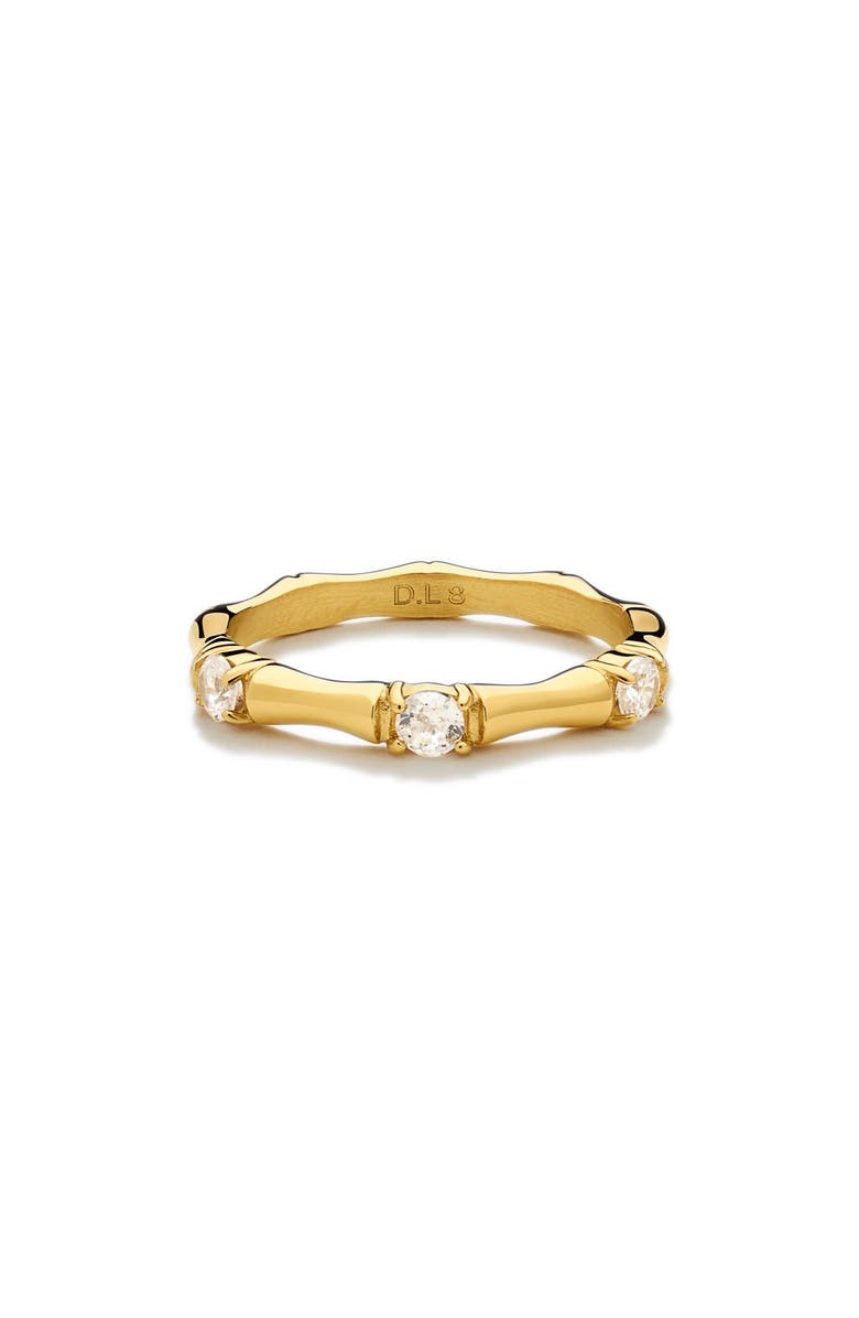 D.LOUISE Bamboo Cubic Zirconia Ring, Main, color, Gold