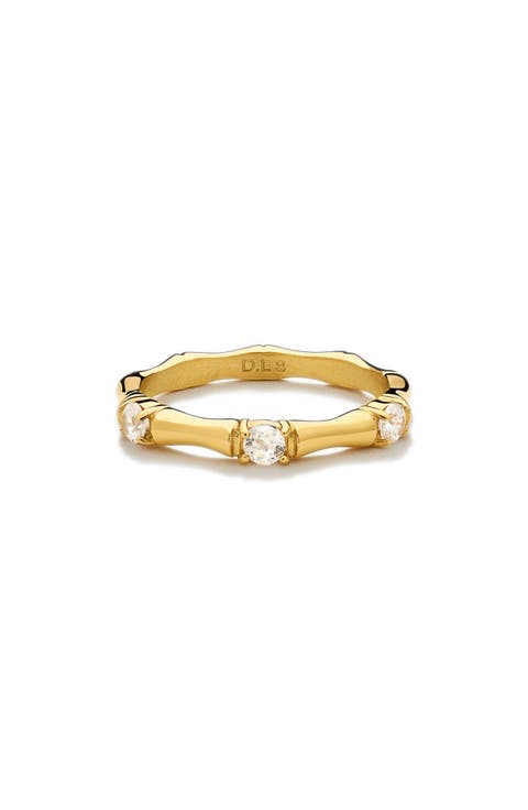 Bamboo Cubic Zirconia Ring