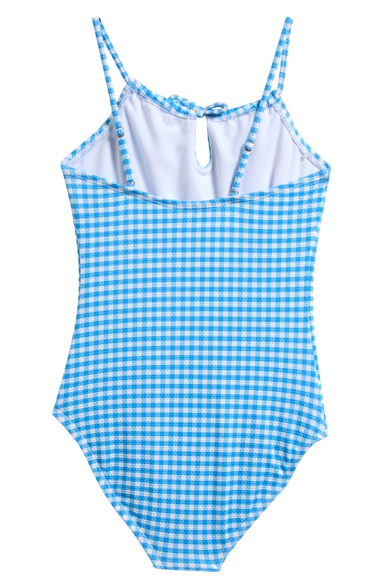 Raisins Kids' Gingham One-Piece Swimsuit, Alternate, color, Slate