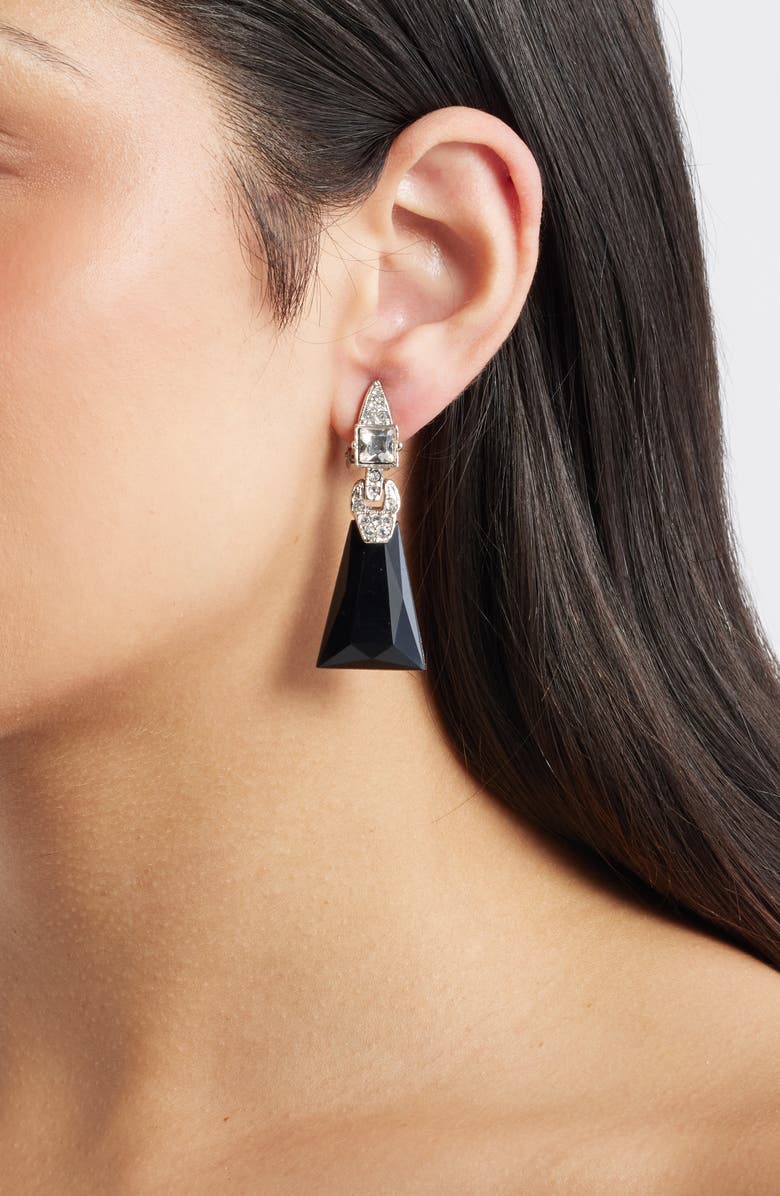 Kenneth Jay Lane Deco Drop Earrings, Alternate, color, Jet