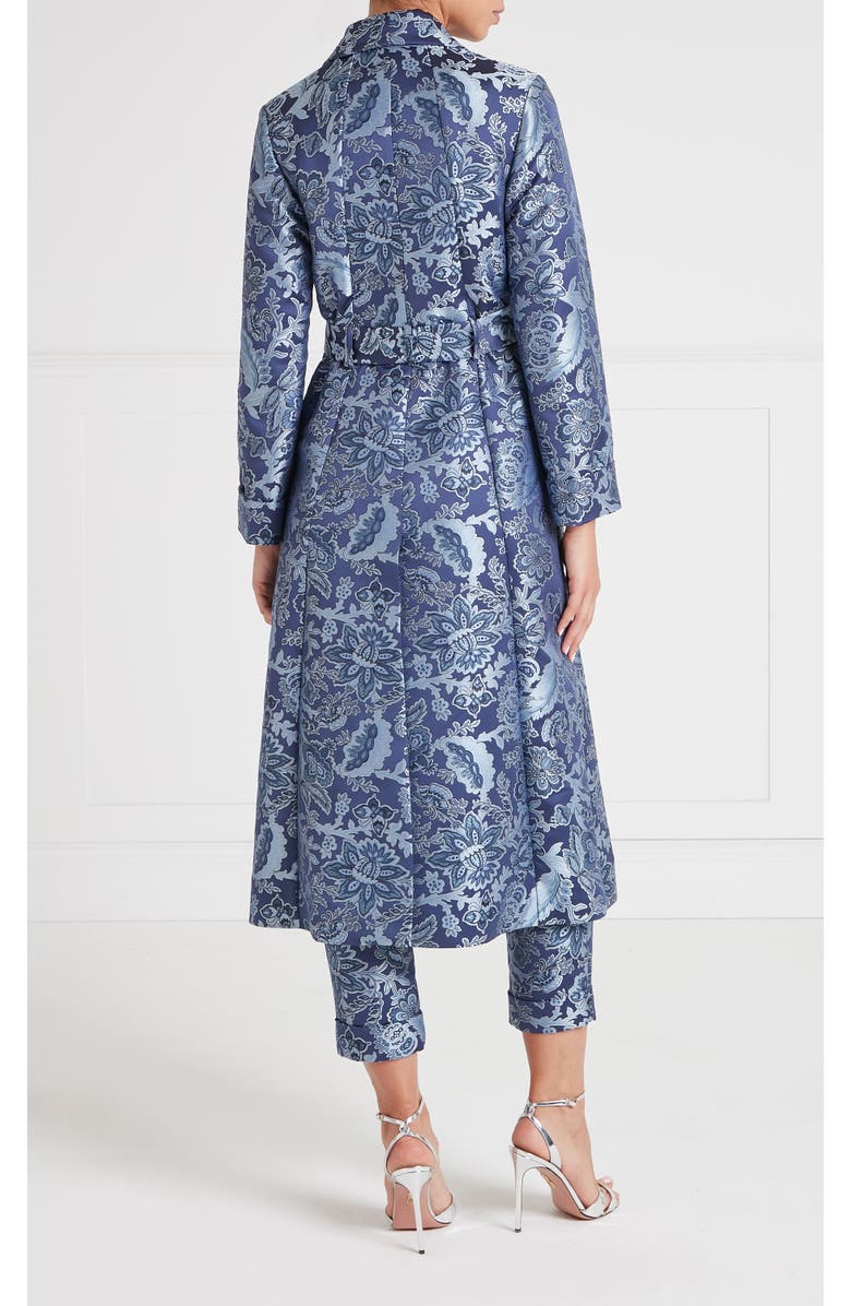 Temperley London Francis Long Coat With Belt, Alternate, color, Navy