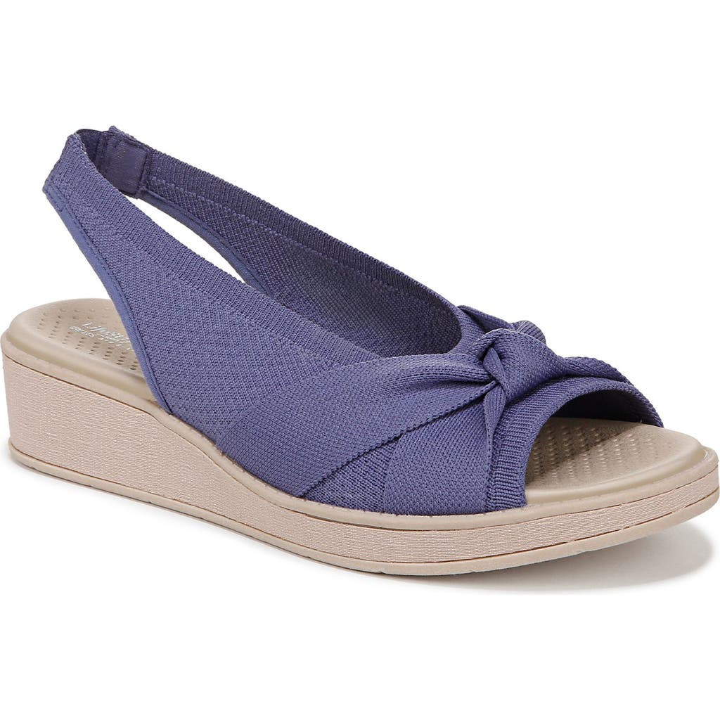 Bzees Bell Slingback Wedge Sandal In Blue Knit