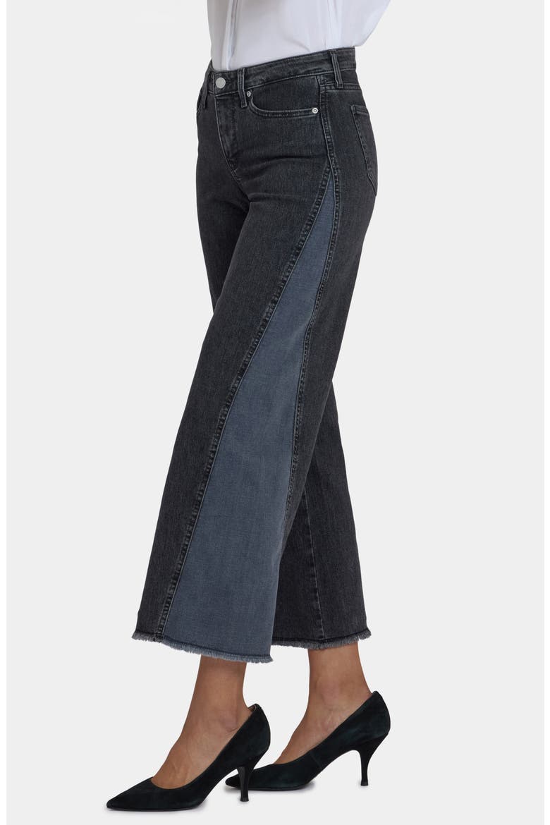 Teresa Two-Tone Frayed Hem Wide Leg Jeans, Alternate, color, STREET SHADE