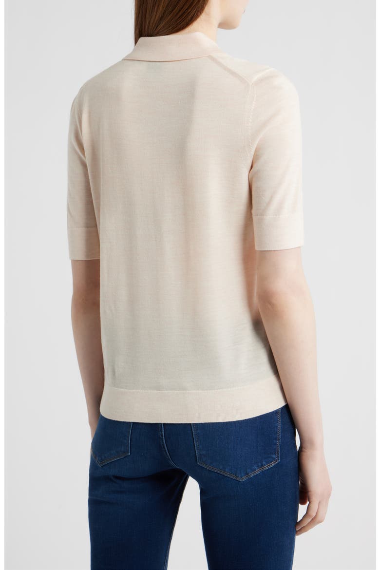 Fidenka Merino Wool Polo, Alternate, color, SOFT PEARL