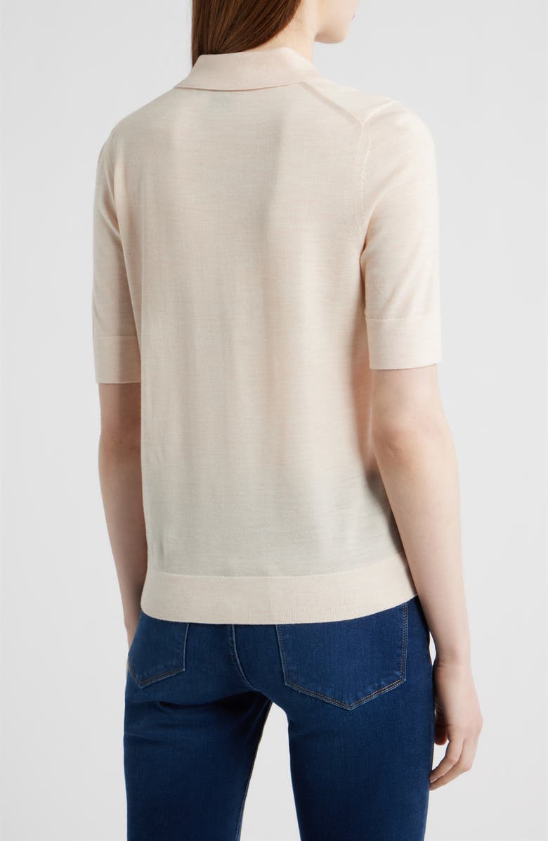 BOSS Fidenka Merino Wool Polo, Alternate, color, Soft Pearl