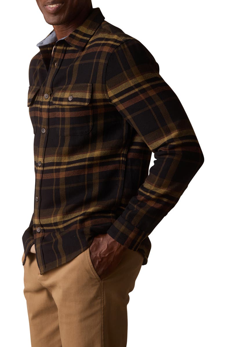 The Normal Brand Mountain Regular Fit Flannel Button-Up Shirt, Alternate, color, Black Plaid