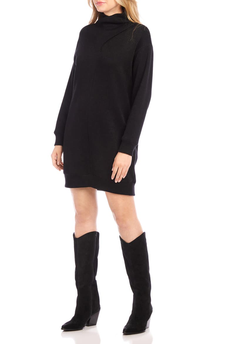 Long Sleeve Turtleneck Sweater Dress, Alternate, color, BLACK