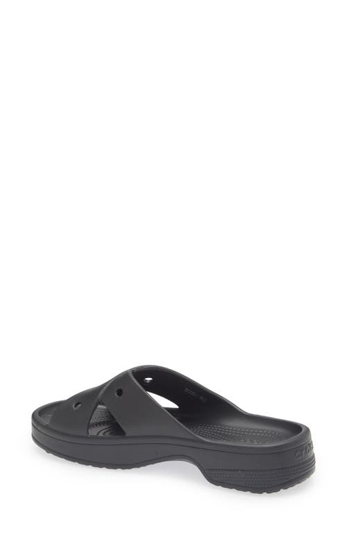 Crocs Cross Strap Slide Sandal In Black